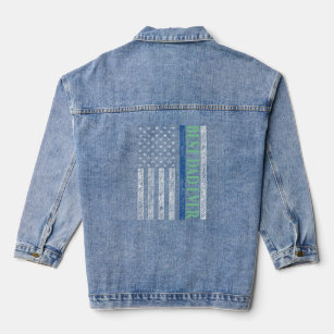 Father'S Day Best Dad Ever With Us American Flag  Denim Jacket
