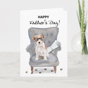 Father's Day Best Dad Funny Dog with Newspaper  Card