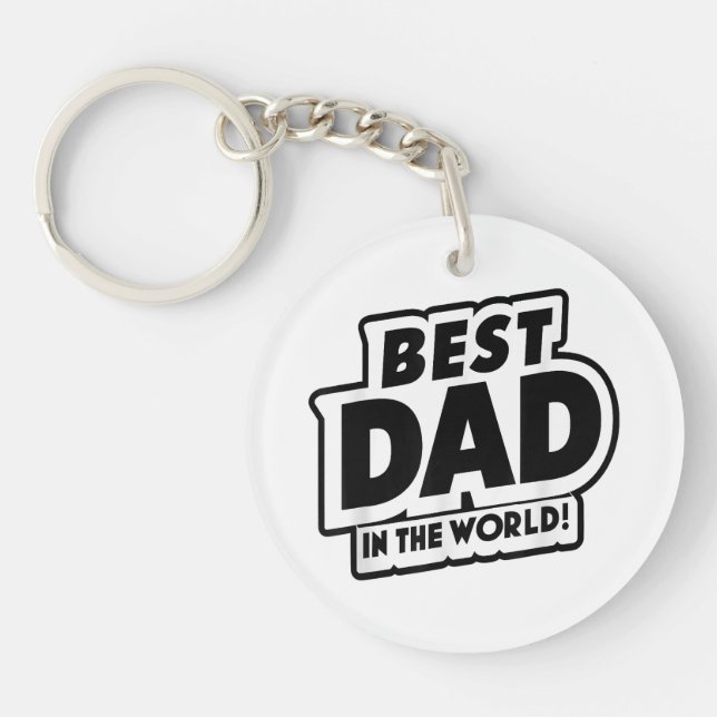 Father's Day Best Dad In The World Keychain (Front)