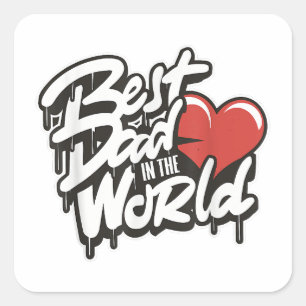 Father's Day Best Dad In The World Square Sticker