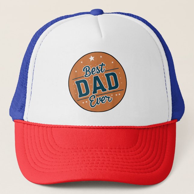Father's Day Best Dad In The World Trucker Hat (Front)