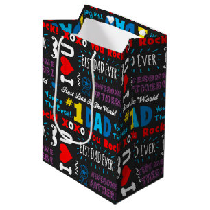 Father's Day Best Dad Sayings Medium Gift Bag