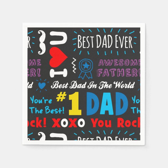 Father's Day Best Dad Sayings Napkin (Front)