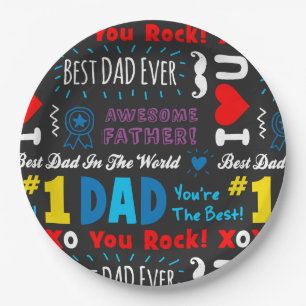 Father's Day Best Dad Sayings Paper Plate