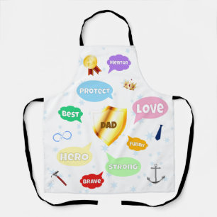 Fathers Day Best Dad Word Clouds King Crown Love Apron