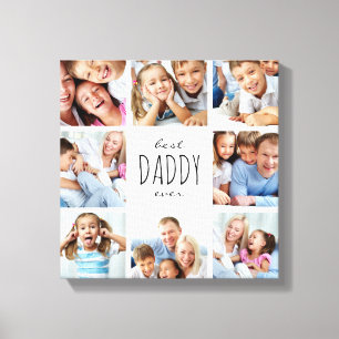 FATHERS DAY best daddy ever 8 family photos Canvas Print