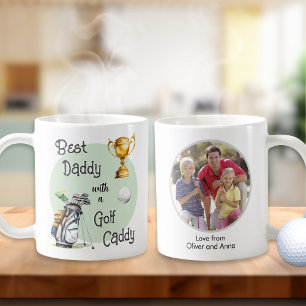 Father's Day Best Daddy Golf Caddy Custom Photo Coffee Mug