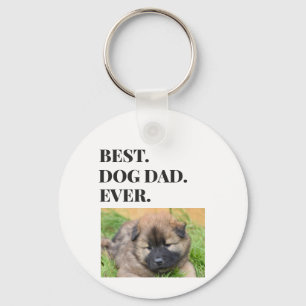 Fathers Day Best Dog Dad Ever Photo Keychain