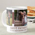 Fathers Day Best Grandpa Ever 3 Photo Rust Brown Large Coffee Mug<br><div class="desc">Personalized Fathers Day Mug for Grandpa. This photo mug has a smart rust brown and white design with trendy typewriter typography. The photo template is ready for you to add 3 of your favourite family pictures (2x portrait and 1x landscape will be easiest to work with). You can also customize...</div>