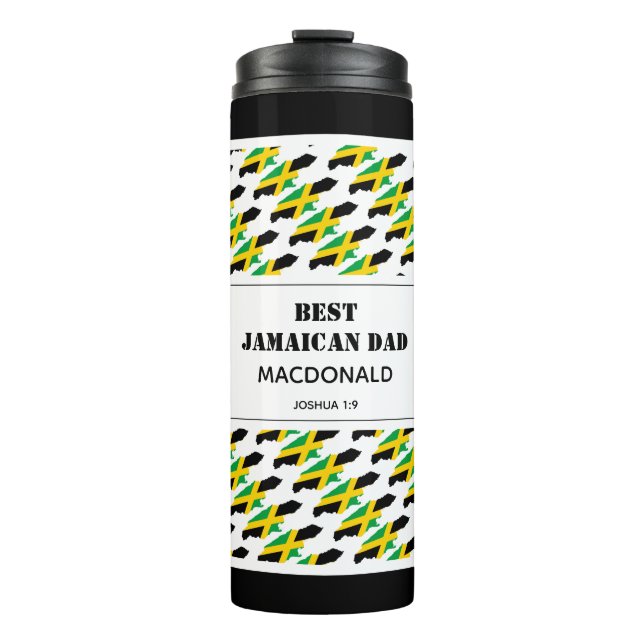 Father's Day BEST JAMAICAN DAD Map Custom Jamaica Thermal Tumbler (Front)