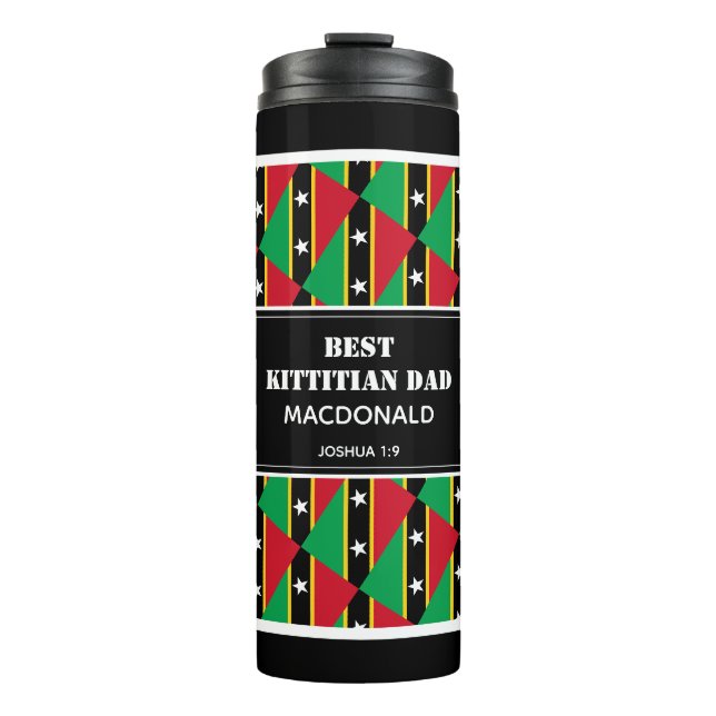 Father's Day BEST KITTITIAN DAD St Kitts Custom Thermal Tumbler (Front)