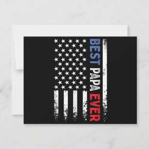 Father's Day Best Papa Ever with US American Flag