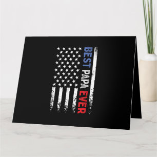 Father's Day Best Papa Ever with US American Flag Card