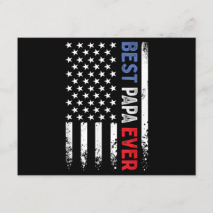 Father's Day Best Papa Ever with US American Flag Enclosure Card