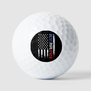 Father's Day Best Papa Ever with US American Flag Golf Balls