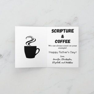 Father's Day Bible Verse Coffee and Scripture Holiday Card
