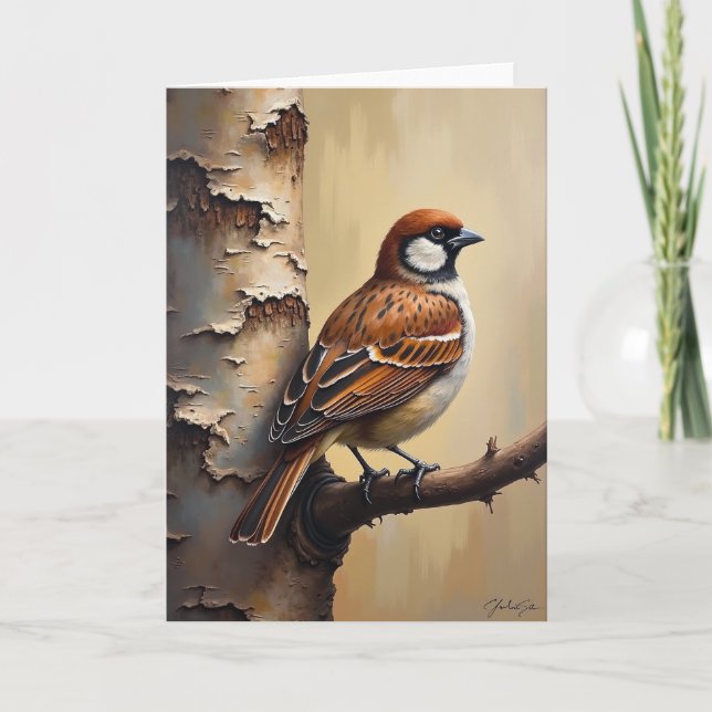 Fathers Day Bird Art Card (Front)