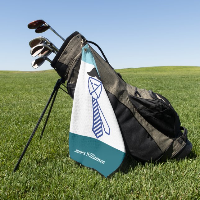 Father's Day Birthday Funny Customize Name Golf Towel (Green)