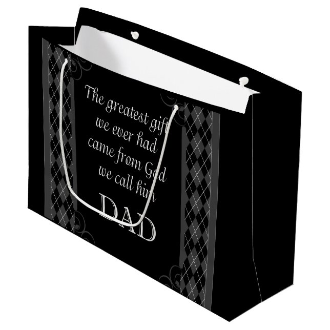 Father's Day - Birthday "Greatest Gift We" Large Gift Bag (Front Angled)