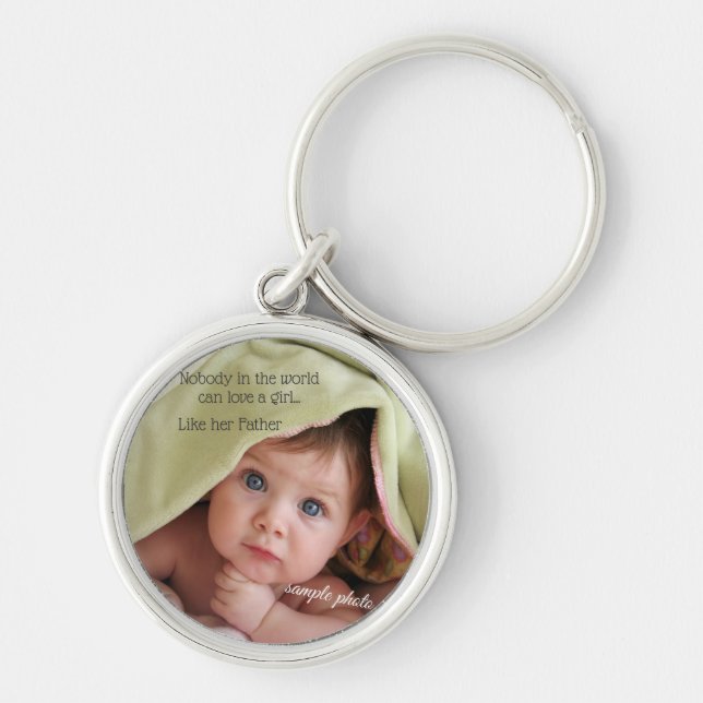 Father's Day Birthday Love Daughter, Photo Keychain (Front)