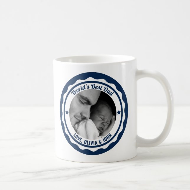 Father's Day Birthday Photo World's Best Dad Coffee Mug (Right)