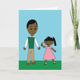 Fathers Day Black Dad from Daughter Personalized Card