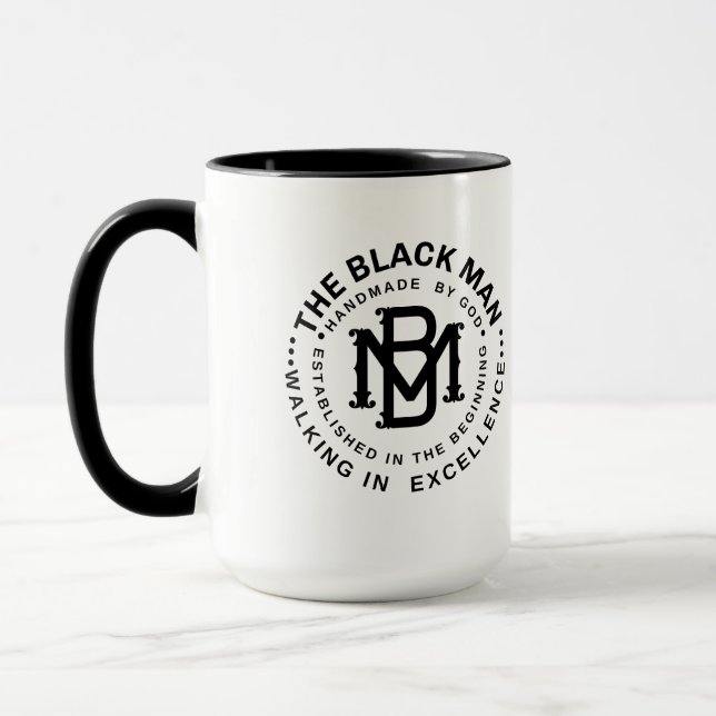 Fathers Day Black Dad Power Quote Gift Mug (Left)