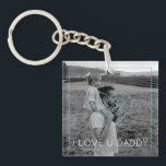 Father's Day Black White Photo Celtic Heart Love Keychain<br><div class="desc">Personalized Father's Day gift for your dad to celebrate Father's Day. Whether it's for a new dad, stepdad, old and classic dad, or dad-to-be, the custom text function will get you covered. You can change the text to your desired wording and upload your own custom photo. Get something memorable and...</div>