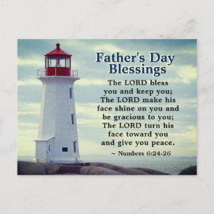 Father's Day Blessings, Numbers 6:24 Lighthouse Postcard