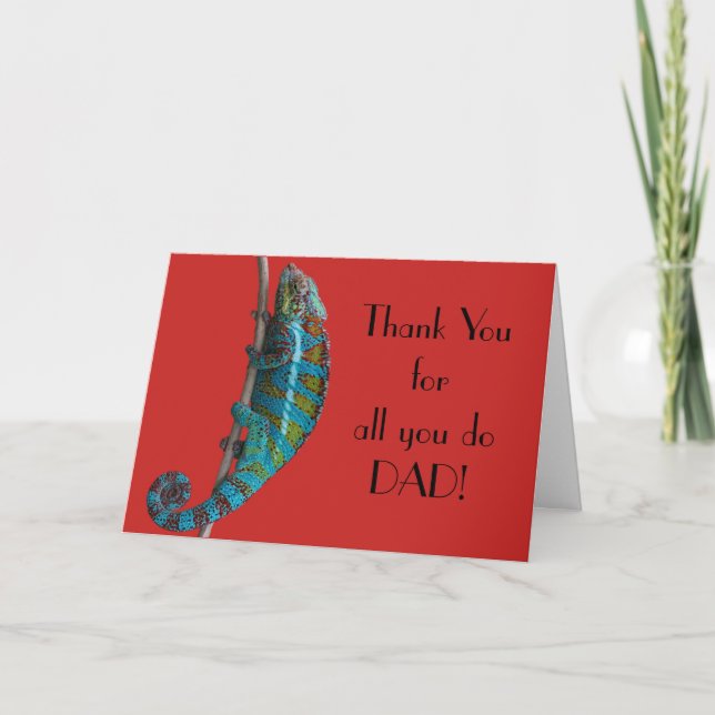 Father's Day, Blue Lizard Greeting Card (Front)