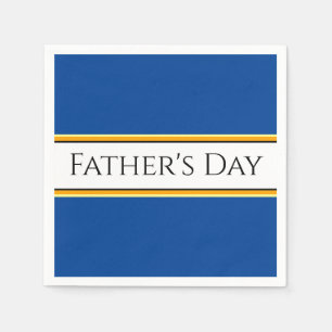 FATHER'S DAY Blue Orange White Racing Stripes Napkin