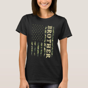 Fathers Day Bro Brother Camouflage American Flag T-Shirt