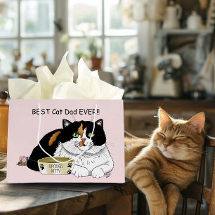 Father's Day Calico Cat Large Gift Bag