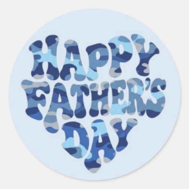 Father's Day Camouflage Classic Round Sticker (Front)