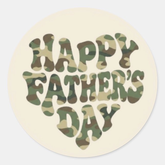 Father's Day Camouflage Classic Round Sticker (Front)
