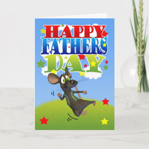 Father's Day Card cute mouse cheering