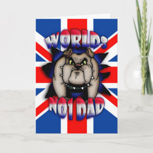 Father's Day Card Dad, with British Bulldog and UK