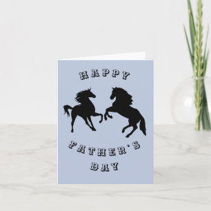 Father's Day Card Family Horses Your Text - Colour