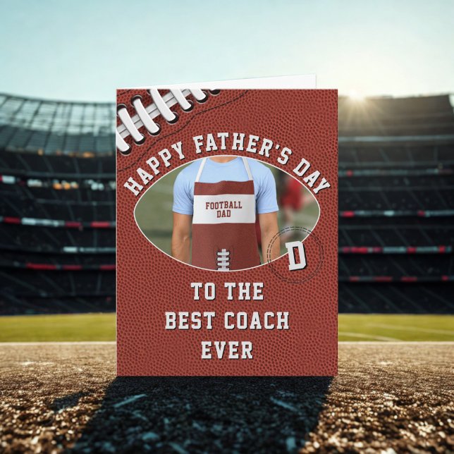 Father's Day Card for Football Coach Dad Photo (Hup! Add a photo to this fun Father's Day Card. Perfect for your Football Coach Dad)