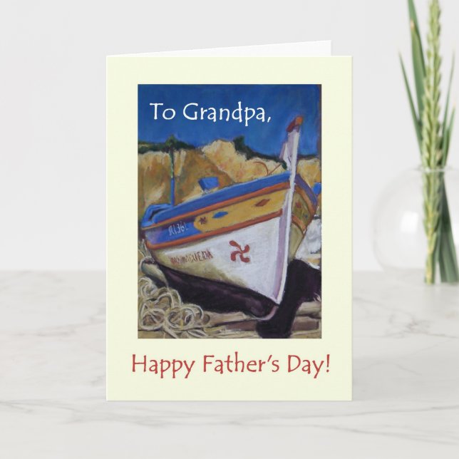 Father's Day Card for Grandfather - Fishing Boat (Front)