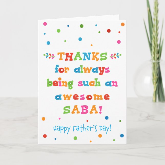 Father's Day Card for Saba (Front)