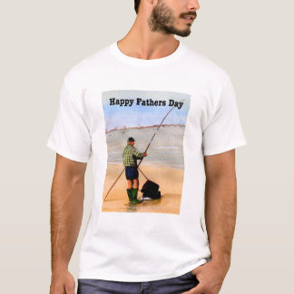 Fathers day card Sea fishing on the beach T-Shirt