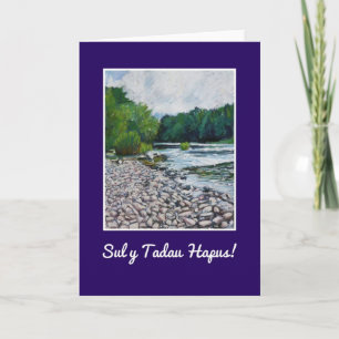 Fathers Day Card: Welsh Greeting, River Usk Card