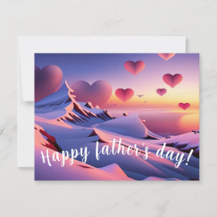 Father's Day Card with Mountain and hearts Design 