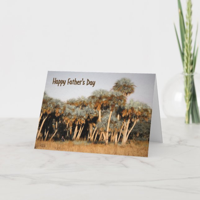Father's Day Card with Painted, Edited, Palm Trees (Front)