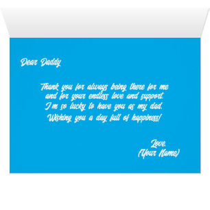 Father's Day Card with Personalized Message, Blue