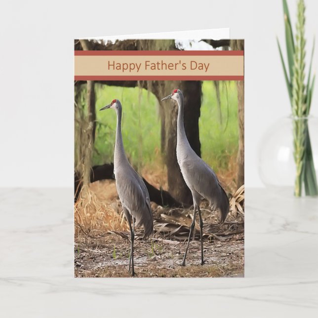 Father's Day Card with Sandhill Cranes (Front)