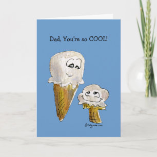 Father's Day Cartoon Ice Cream Cones Greeting Card