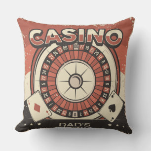 Fathers Day Casino Roulette Wheel Throw Pillow