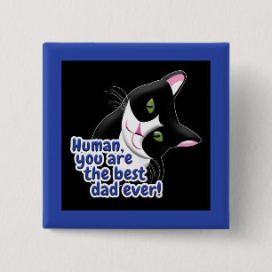 Father's Day Cat 2 Inch Square Button